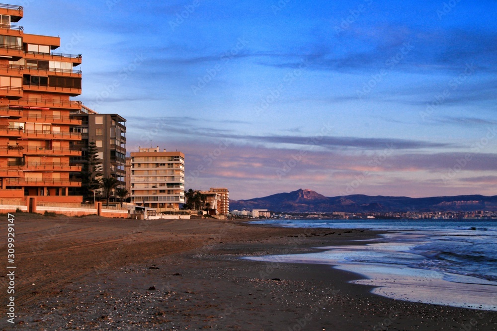 Sunrise on the beach in Arenales del Sol, Alicante Sunrise on the beach in Arenales del Sol, Alicante