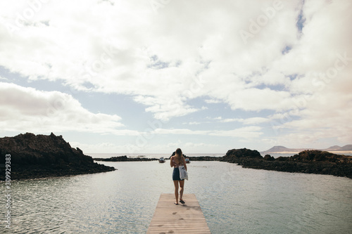 Walking on a little harbour 