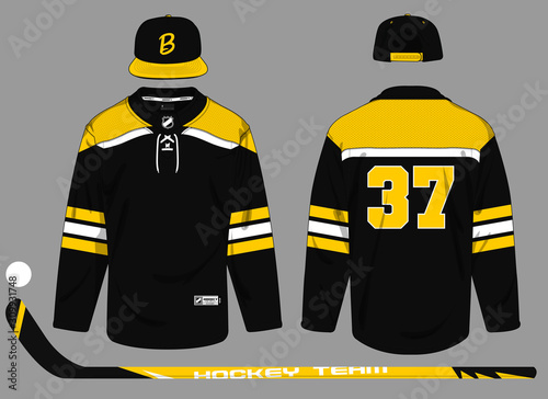 ice hockey jersey uniform template vector kit