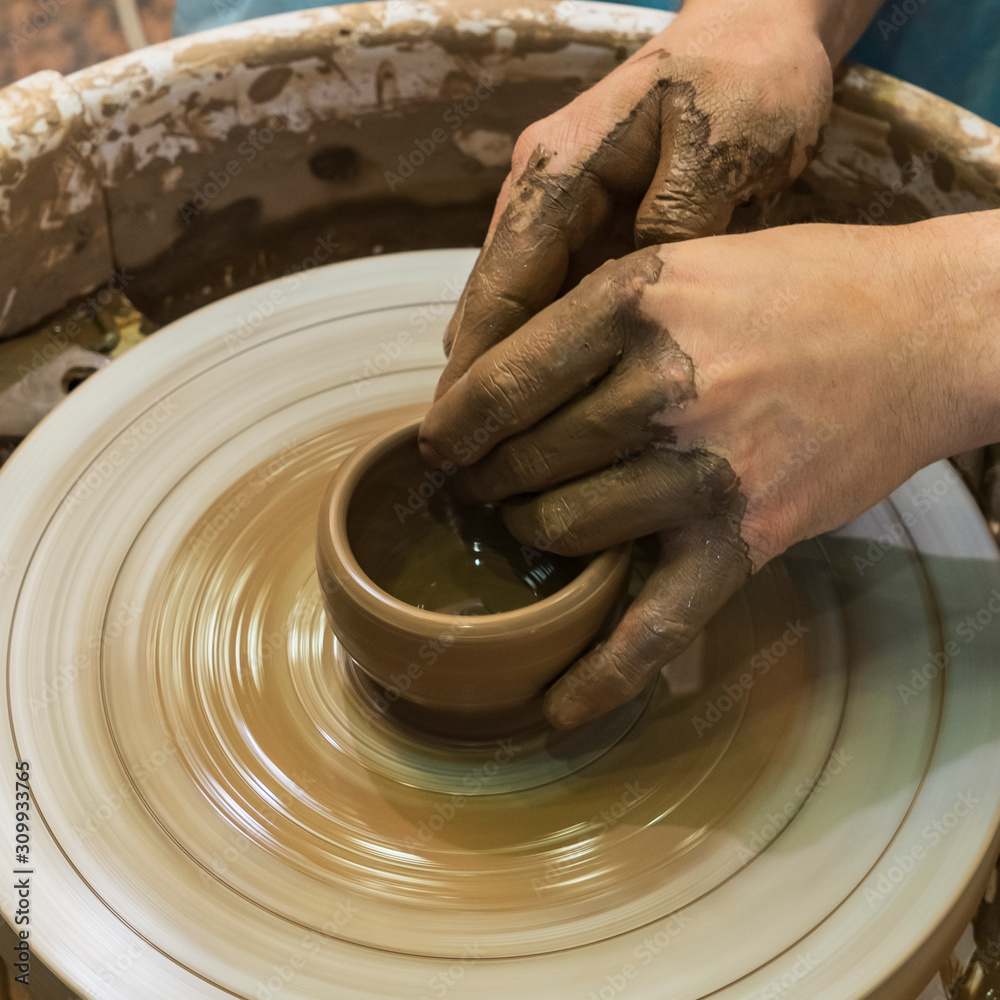 Fototapeta premium Pottery making. National pottery. Environmentally friendly ceramic dishes