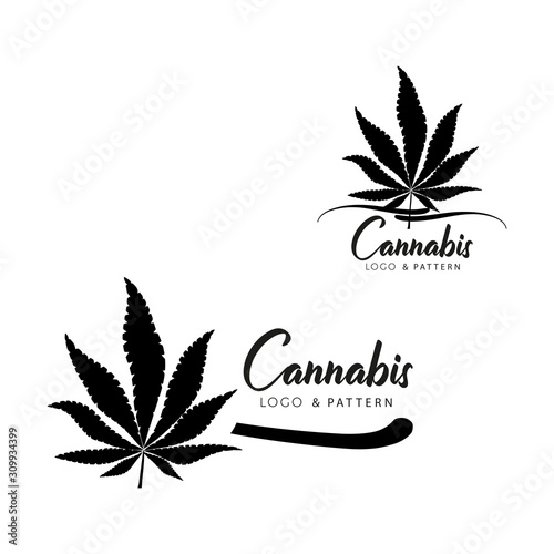 Marijuana, Cannabis icons. Set of medical marijuana icons. Drug consumption.