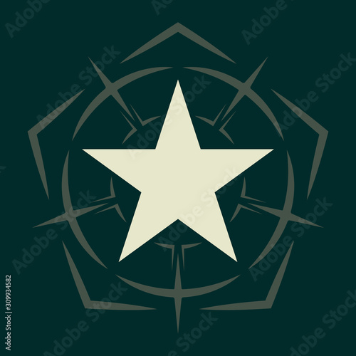 Military Star. Army Chevron. Rank Insignia. Sign, Icon, Logo and Badge