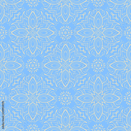 Tracery vintage vector seamless pattern. Romantic pastel background