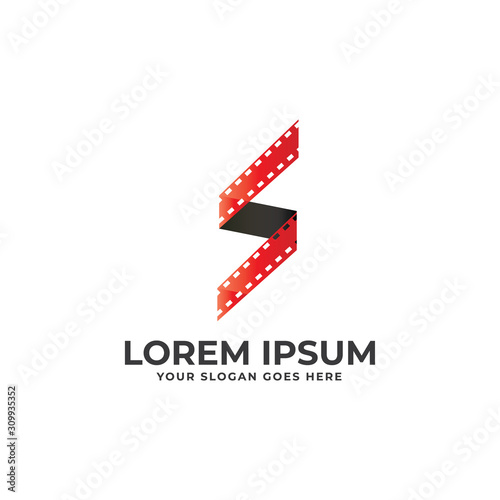 Creative and modern N Letter cinematography logo design template vector eps 