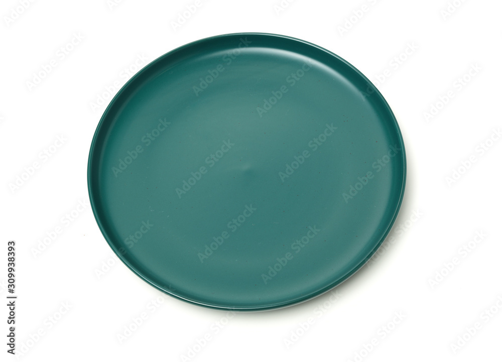 Empty earthenware plate on white background Empty earthenware plate on white background