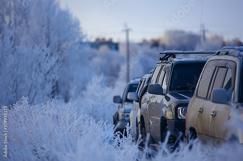 winter car trip / northern europe, scandinavia winter road by car © kichigin19