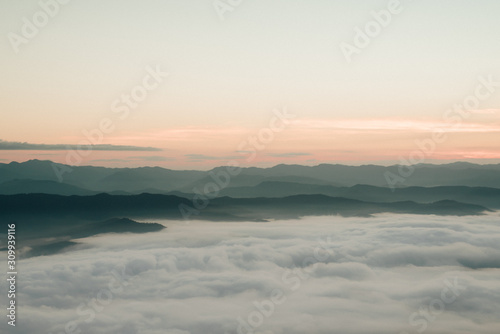 Sunrise over the sea of mist. © Panisara