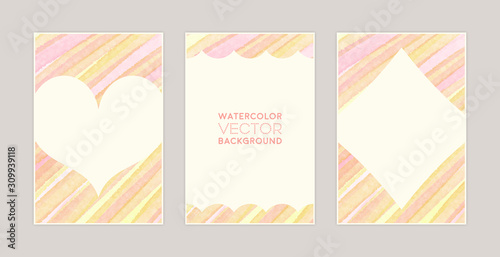 水彩のカードデコレーション：オレンジ＆ピンク