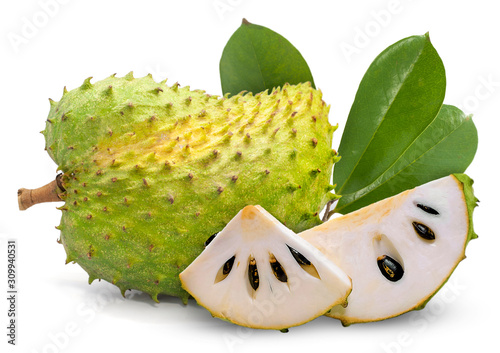Fotografía Soursop or Custard apple fruit isolated on white background