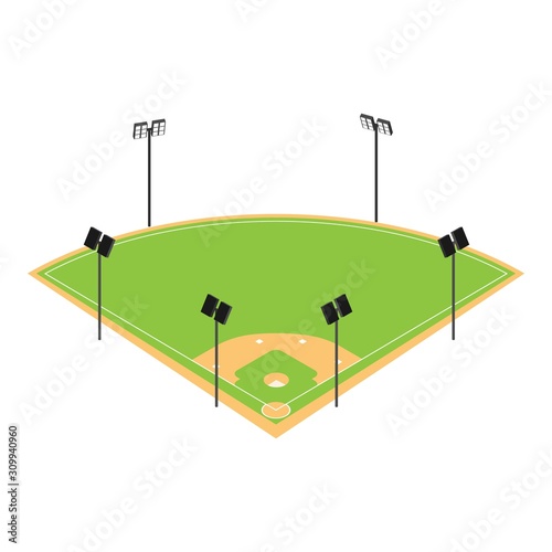 Baseball field icon. Isometric of baseball field vector icon for web design isolated on white background