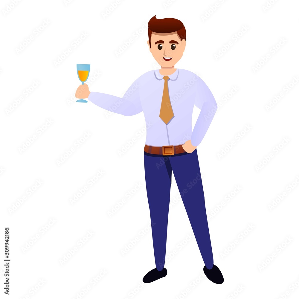 Office party toast icon. Cartoon of office party toast vector icon for web design isolated on white background Office party toast icon. Cartoon of office party toast vector icon for web design isolated on white background