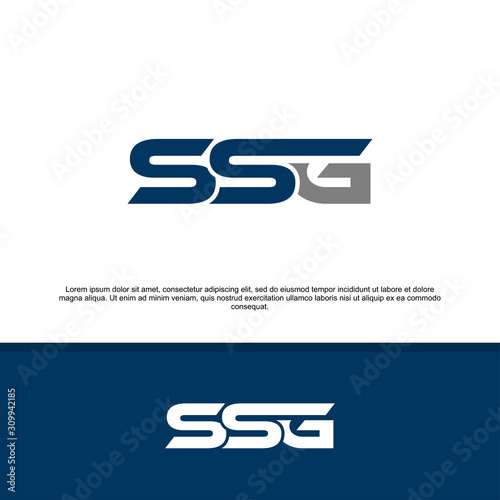 SSG initials for service companies, service group logos, combined overlap logo letters photo