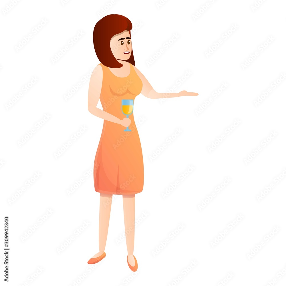 Woman dress office party icon. Cartoon of woman dress office party vector icon for web design isolated on white background Woman dress office party icon. Cartoon of woman dress office party vector icon for web design isolated on white background