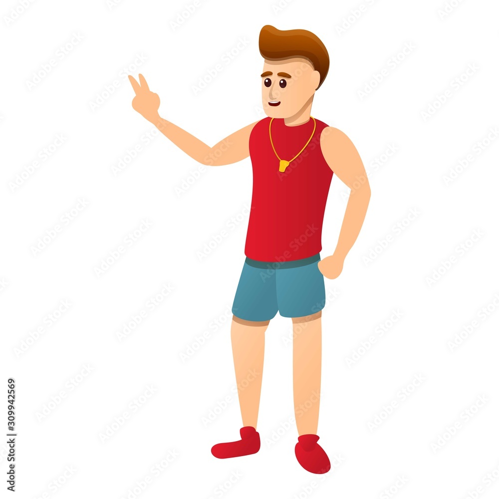Crossfit coach icon. Cartoon of crossfit coach vector icon for web design isolated on white background Crossfit coach icon. Cartoon of crossfit coach vector icon for web design isolated on white background