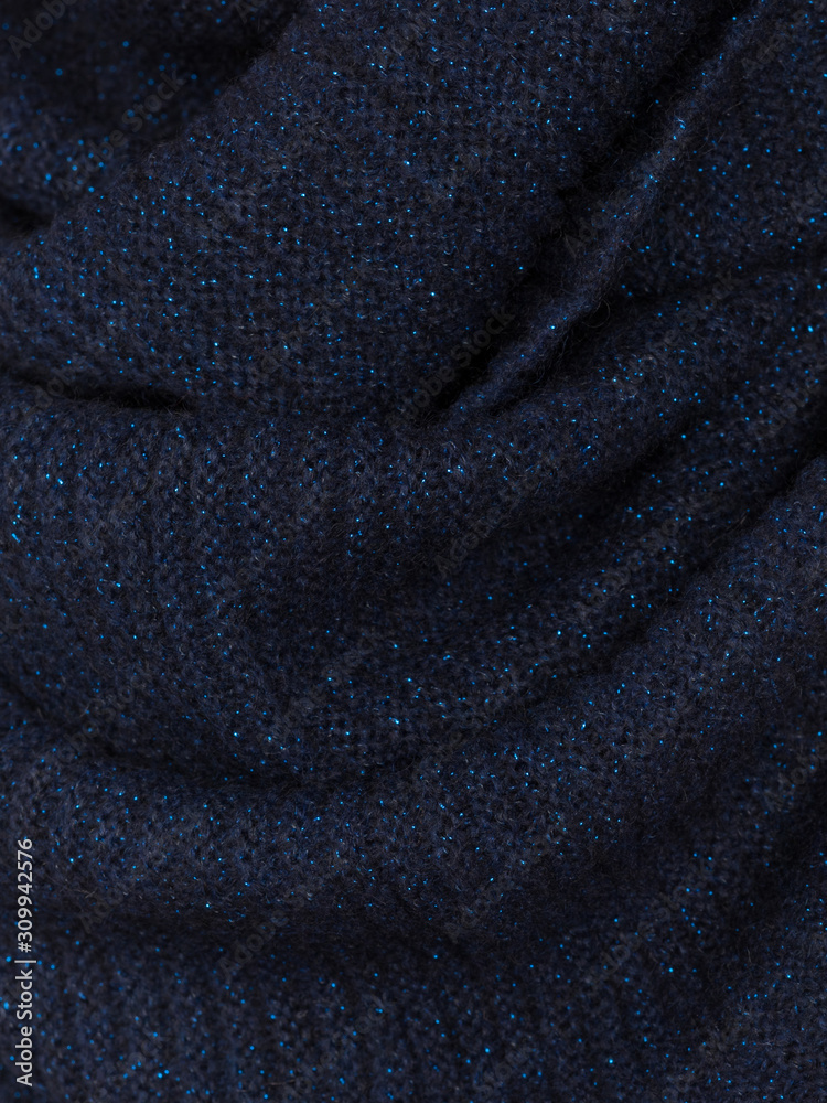 Naklejka premium Knitted fabric dark wool cozy texture