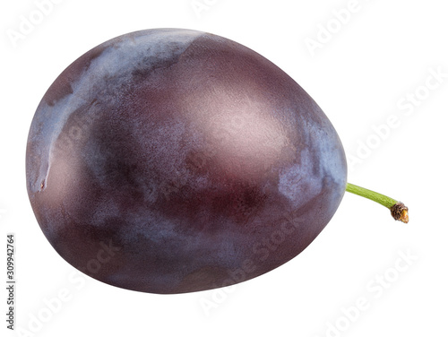 Plum isolated on white background with clipping path