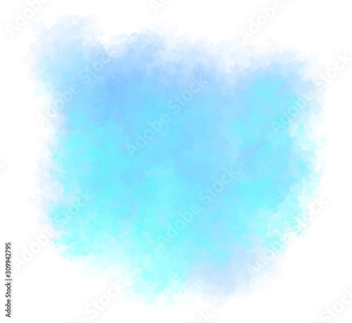 Celadon, blue splash on a white background. Watercolor stain. Vector illustration EPS 8. Delicate and subtle, ethereal colors. Brush stroke for your painting.