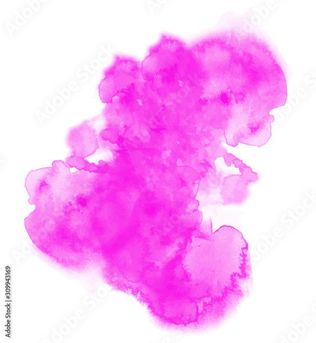 Abstract vector paint splash, isolated on white backdrop. Aquarelle beautiful texture. Graphic design for your project.