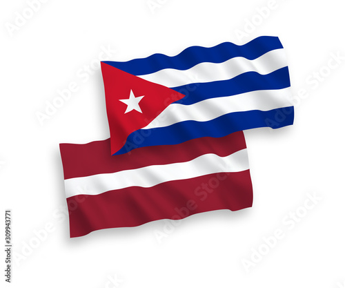 Flags of Latvia and Cuba on a white background Free Download Flags of Latvia and Cuba on a white background - GFXLoad