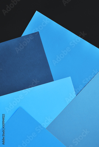 Set of papers in trendy classic blue color.