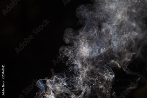 Smoke with a black background