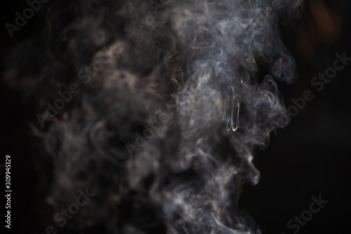 Smoke with a black background