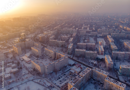 The gates of Chisinau in winter. Aerial view © pelinoleg