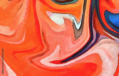 Abstract liquefy marbled psychedelic background. Juicy colors waves and swirled elements.  Motion effect artwork.