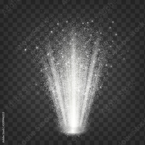 Vector firework . Fountain of sparks. Decorative fireworks. sparkling pillar of fire isolated on transparent background. Element of New Year's and christmas celebration. vector