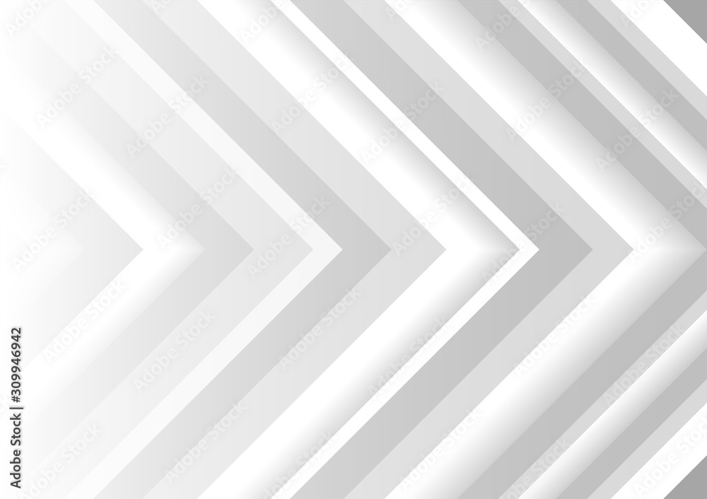 Obraz premium White and grey arrows dynamic abstract background.