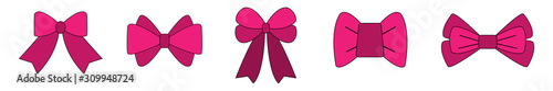 set of pink bow for celebration christmas and birthday,