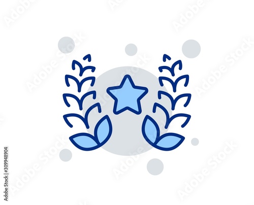 Laurel wreath line icon. Reward symbol. Winner award sign. Linear design sign. Colorful laurel wreath icon. Vector