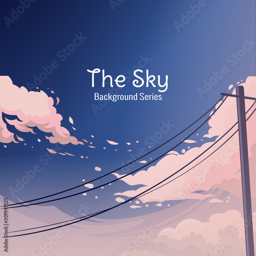Beautiful Blue Sky Background with abstract clouds