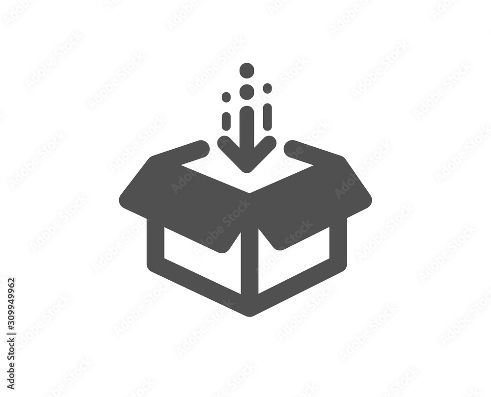 Open Delivery Parcel Sign Get Box Icon Cargo Package Symbol Classic Flat Style Simple Get Box Icon Vector Stock Vector Adobe Stock