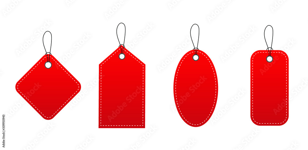 Set of sale tags and labels, template shopping labels. Realistic discount tags for sale promotion. Vector illustration.  