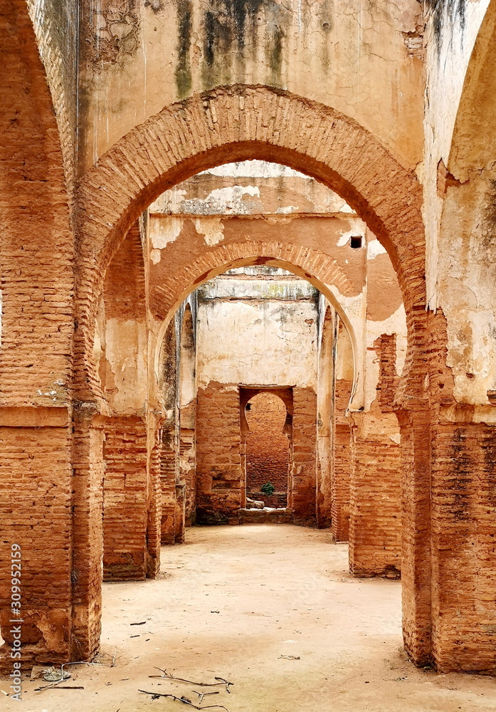 old mosque in Chellah necropolis, Rabat, Morocco