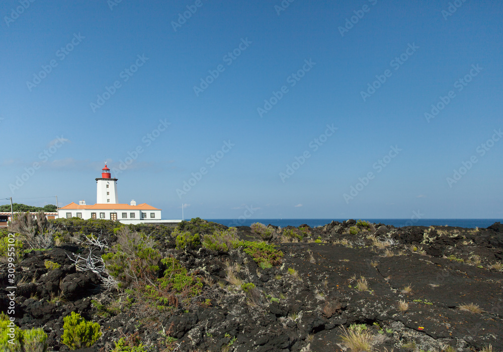 Pico, Portugal - 12 July 2019: Lighthouse