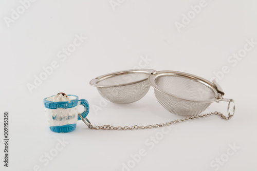  Loose leaf tea infuser isolated against white background