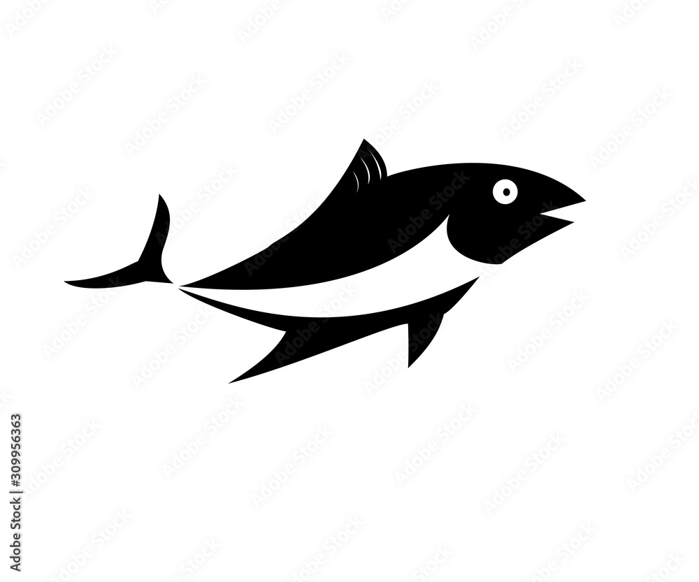 Obraz premium Fresh fish vector logo design