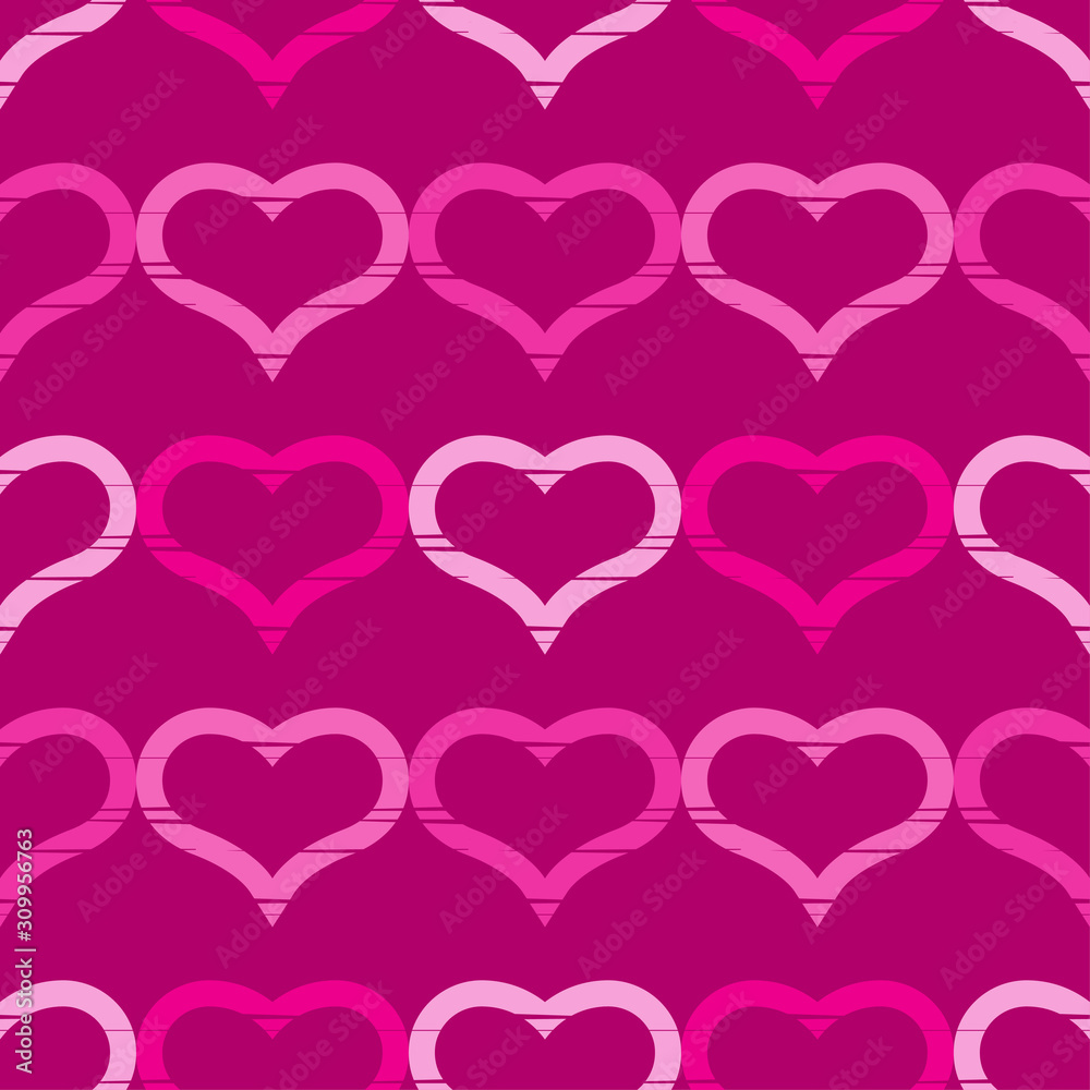 Seamless pattern with decorative hearts. Valentine's day. Illustration for web design or print.