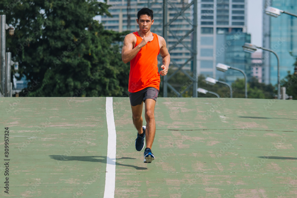 Obraz premium people doing exercises and warm up before running and jogging; Healthy lifestyle cardio together at outdoors