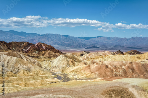 Zabriskie Point, this short hike to a spectacular view is one of the park's most famous in Death Valley, USA