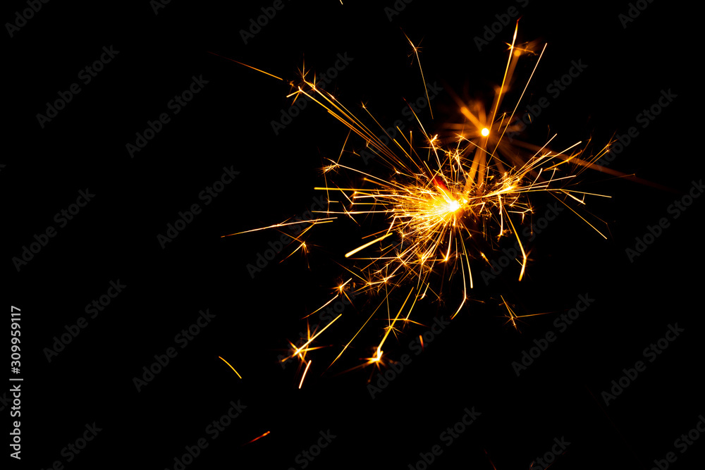 sparkler on black background