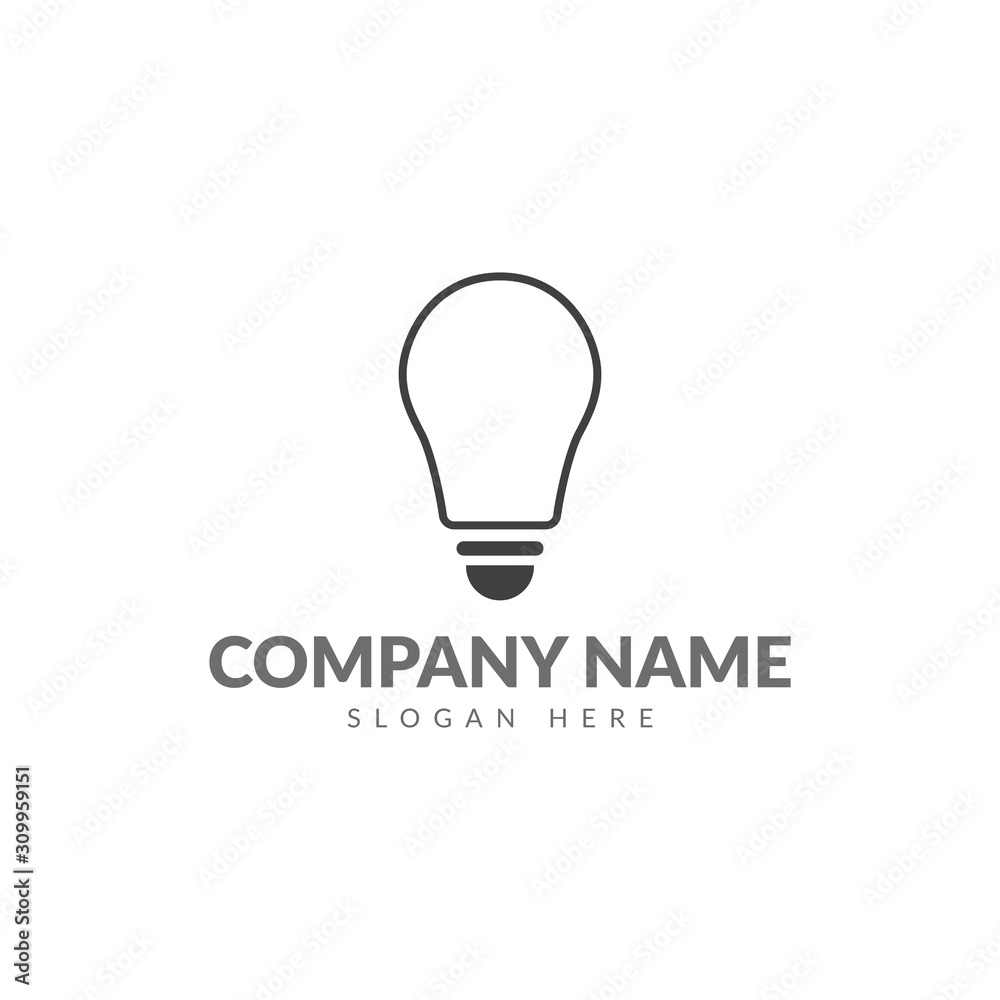 Light bulb line logo vector deign template Light bulb line logo vector deign template