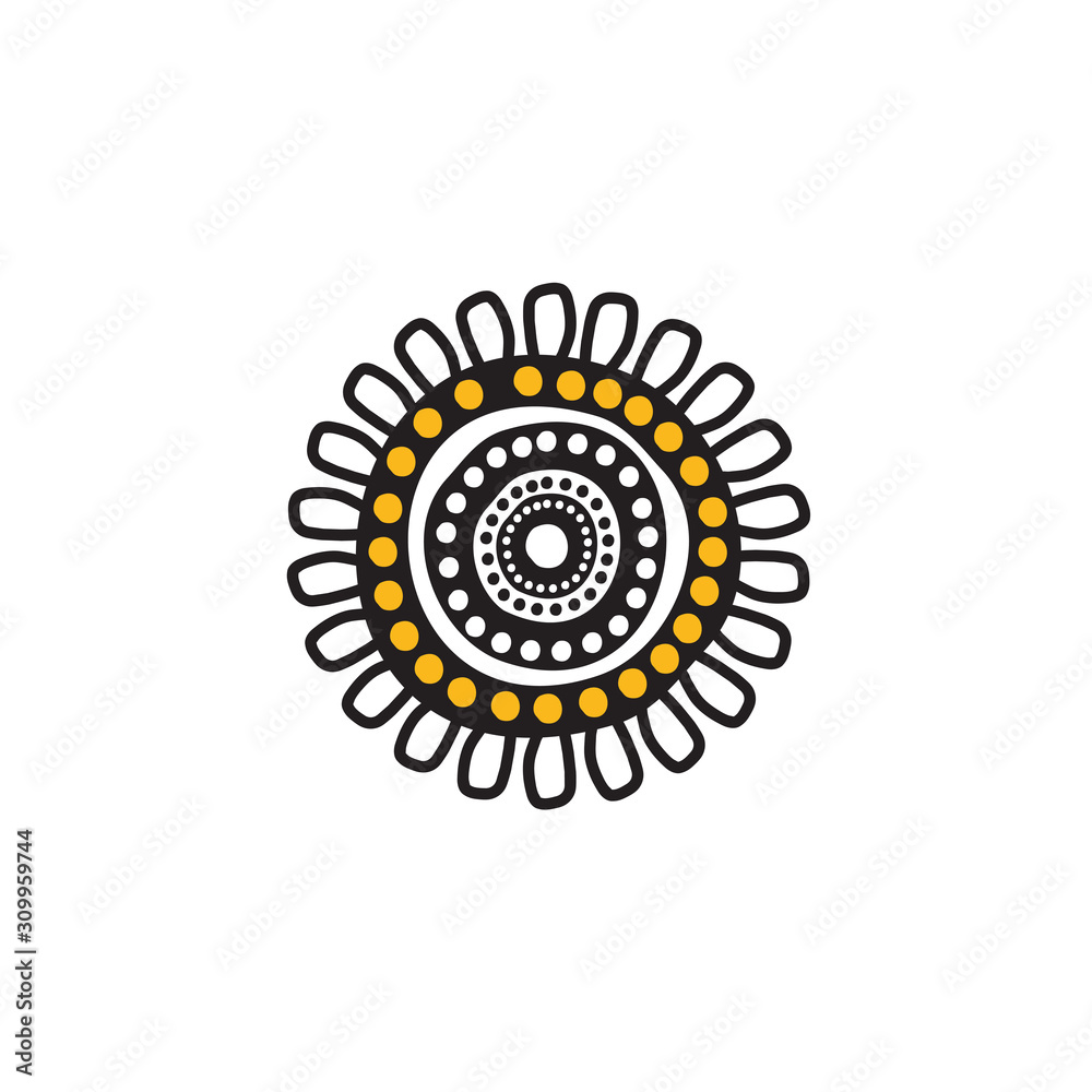 Fototapeta premium Aboriginal art dots painting icon logo design template