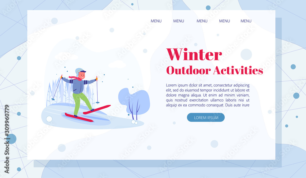 Landing Page Offering Winter Outdoor Activities