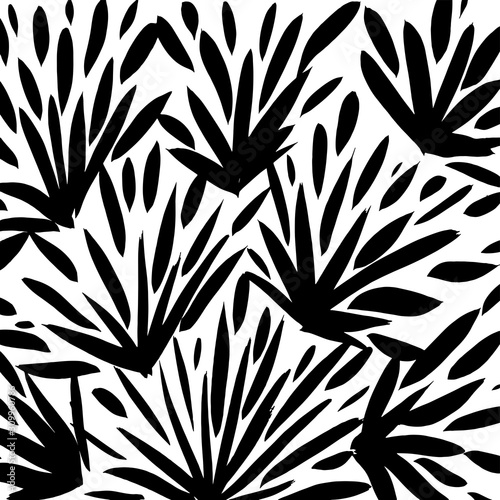 Grunge brush pattern. Texture. White and black vector.