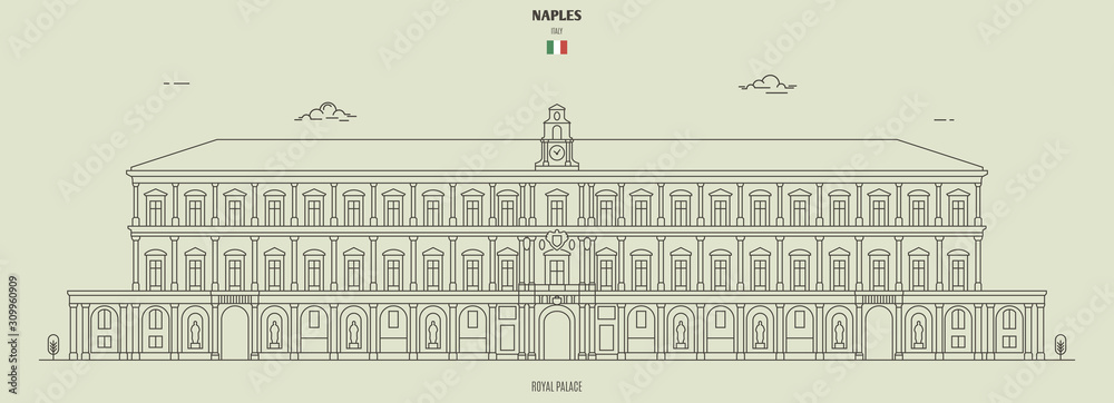 Royal Palace in Naples, Italy. Landmark icon