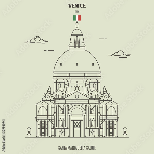 Santa Maria della Salute church in Venice, Italy. Landmark icon