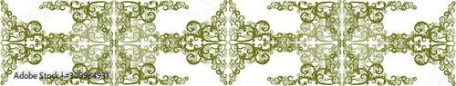 olive green curled stripe illustration
